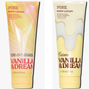 PINK Victoria's Secret Sun-Splashed & Crème Vanilla & Dreamy Body Lotion Set NEW